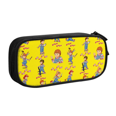Good Guys Childs Play Chucky pieštukų dėklai mergaitėms berniukams Individualizuotos lėlės žudikės kombinezonai, didelės talpos rašiklio dėžutės raštinės reikmenys