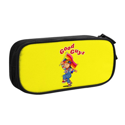 Good Guys Childs Play Chucky pieštukų dėklai mergaitėms berniukams Individualizuotos lėlės žudikės kombinezonai, didelės talpos rašiklio dėžutės raštinės reikmenys