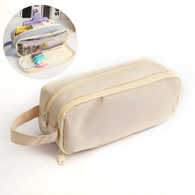 1kom krem pernica velikog kapaciteta prijenosna Kawaii torba za pohranu na patentni zatvarač kreativni višenamjenski stacionarni studentski pribor