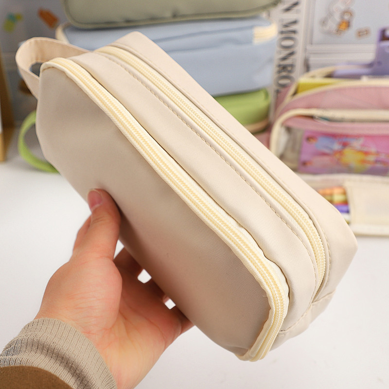 1kom krem pernica velikog kapaciteta prijenosna Kawaii torba za pohranu na patentni zatvarač kreativni višenamjenski stacionarni studentski pribor