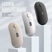 Újratölthető hangerős kijelző vezeték nélküli egér 7 gombos 20G 60IPS kulcsos némítás vezetékes 2.4G vezeték nélküli kettős mód laptopokhoz