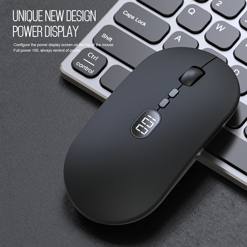 Újratölthető hangerős kijelző vezeték nélküli egér 7 gombos 20G 60IPS kulcsos némítás vezetékes 2.4G vezeték nélküli kettős mód laptopokhoz