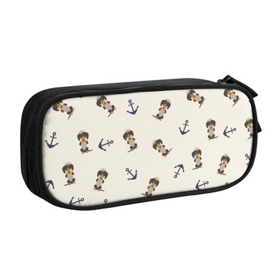 Testreszabott tacskó kolbász virágos tolltartók fiúknak, nagy kapacitású tacskókutya szerelmesek kölyök ceruzatasak tanulóknak írószerek