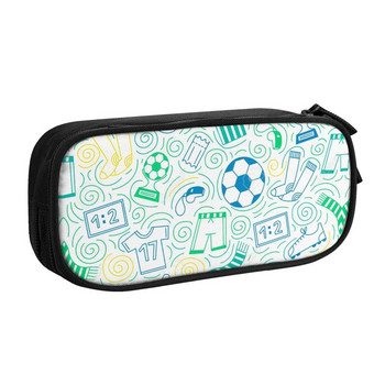 Шарка на футболна топка Футболни спортни калъфи за моливи за момичета Момчета Кутия за химикалки с голям капацитет Чанта за ученически аксесоари