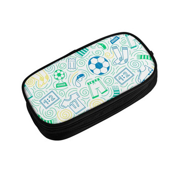 Шарка на футболна топка Футболни спортни калъфи за моливи за момичета Момчета Кутия за химикалки с голям капацитет Чанта за ученически аксесоари