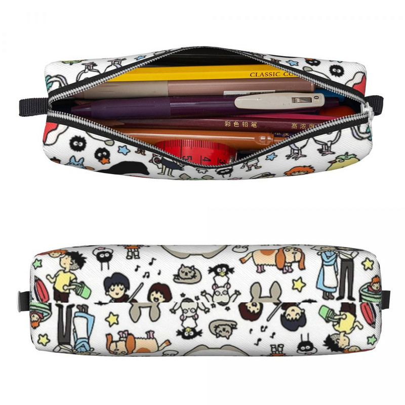 Mielas Totoro pieštukų dėklas Kūrybiškas anime Hayao Miyazaki rašiklio dėžutės krepšys mokiniams, didelės talpos mokyklinių reikmenų dovanų pieštukai