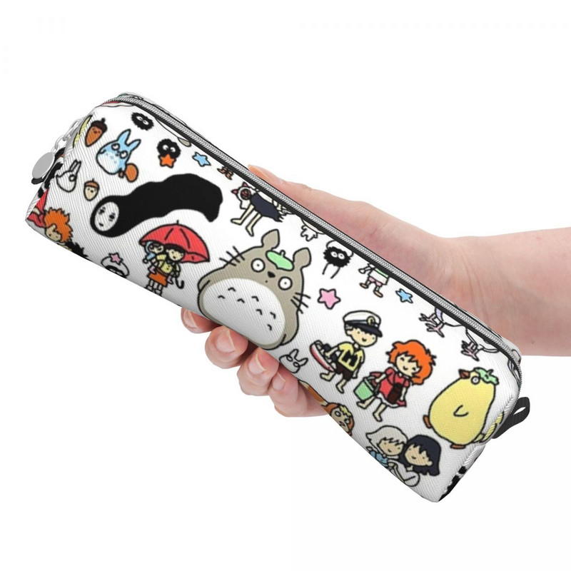 Mielas Totoro pieštukų dėklas Kūrybiškas anime Hayao Miyazaki rašiklio dėžutės krepšys mokiniams, didelės talpos mokyklinių reikmenų dovanų pieštukai