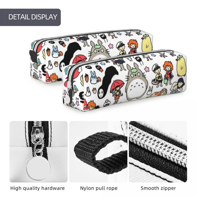 Mielas Totoro pieštukų dėklas Kūrybiškas anime Hayao Miyazaki rašiklio dėžutės krepšys mokiniams, didelės talpos mokyklinių reikmenų dovanų pieštukai