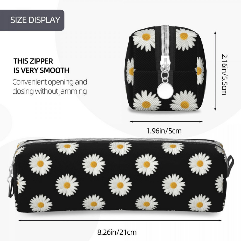 Mieli Daisy pieštukų dėklai Kūrybingi gėlėti gėlėti rašiklių krepšiai studentams, didelė saugykla, mokykliniai pieštukai su užtrauktuku