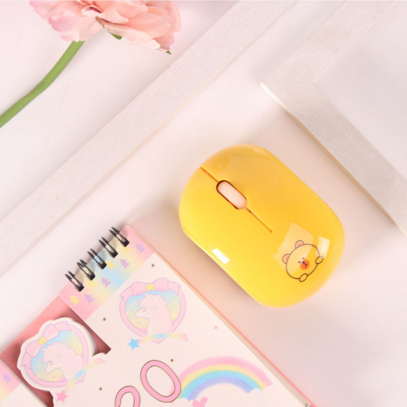 Įkraunama „Bluetooth“ pelė Belaidė dviejų režimų nešiojamasis kompiuteris stalinis kompiuteris Miela mergaitė, nutildyta pelė