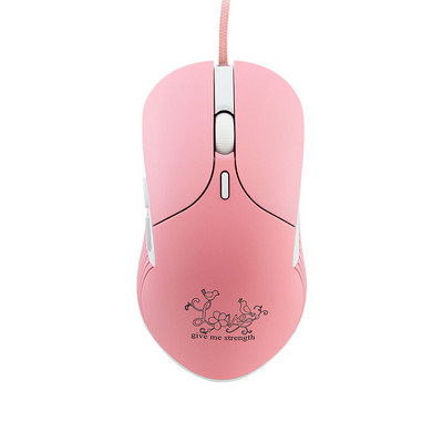 Ružičasti miš za igranje, 3200 dpi, šareno pozadinsko osvjetljenje, elegantan, prekrasan, 4 razine DPI, žičani ženski miš za djevojčice, uredske igre, poklon prijenosno računalo