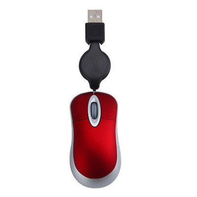Optikai mini visszahúzható egér Hordozható mini USB vezetékes egér Ergonómia Otthoni irodai egerek számítógépes PC laptopokhoz