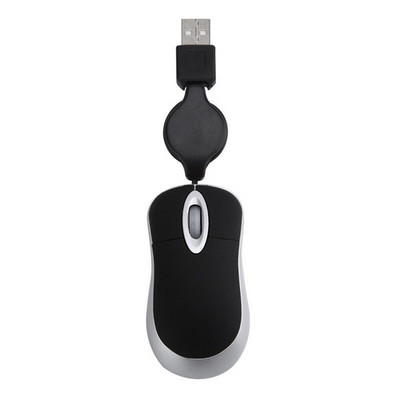 Optikai mini visszahúzható egér Hordozható mini USB vezetékes egér Ergonómia Otthoni irodai egerek számítógépes PC laptopokhoz