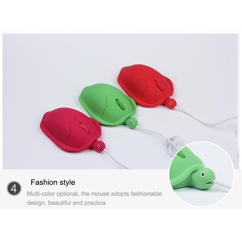 Sovawin Mini Cute Kawaii Tortoise Žičani miš 2.0 USB 3D Životinjski Računalni miš Gamer Optički miševi 1200DPI Za prijenosno računalo Prijenosno računalo