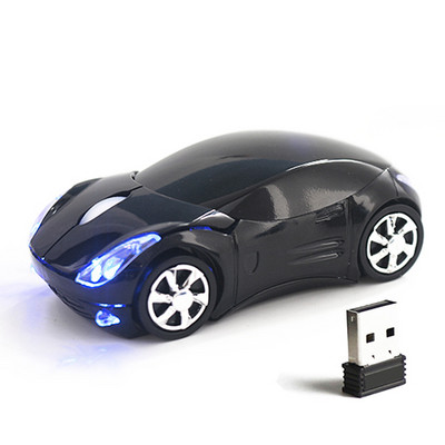 SOVAWIN LED mini belaidė pelė automobilio formos pelė USB imtuvas 1200 DPI 2.4G žaidimų optinės elektroninės pelės, skirtos asmeniniam nešiojamam kompiuteriui