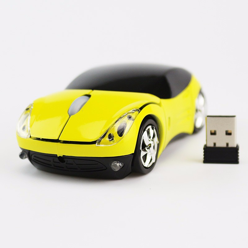 SOVAWIN LED mini belaidė pelė automobilio formos pelė USB imtuvas 1200 DPI 2.4G žaidimų optinės elektroninės pelės, skirtos asmeniniam nešiojamam kompiuteriui