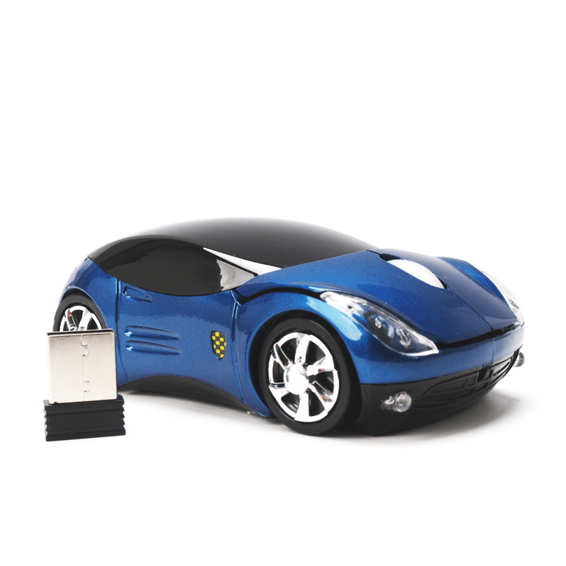 SOVAWIN LED mini belaidė pelė automobilio formos pelė USB imtuvas 1200 DPI 2.4G žaidimų optinės elektroninės pelės, skirtos asmeniniam nešiojamam kompiuteriui