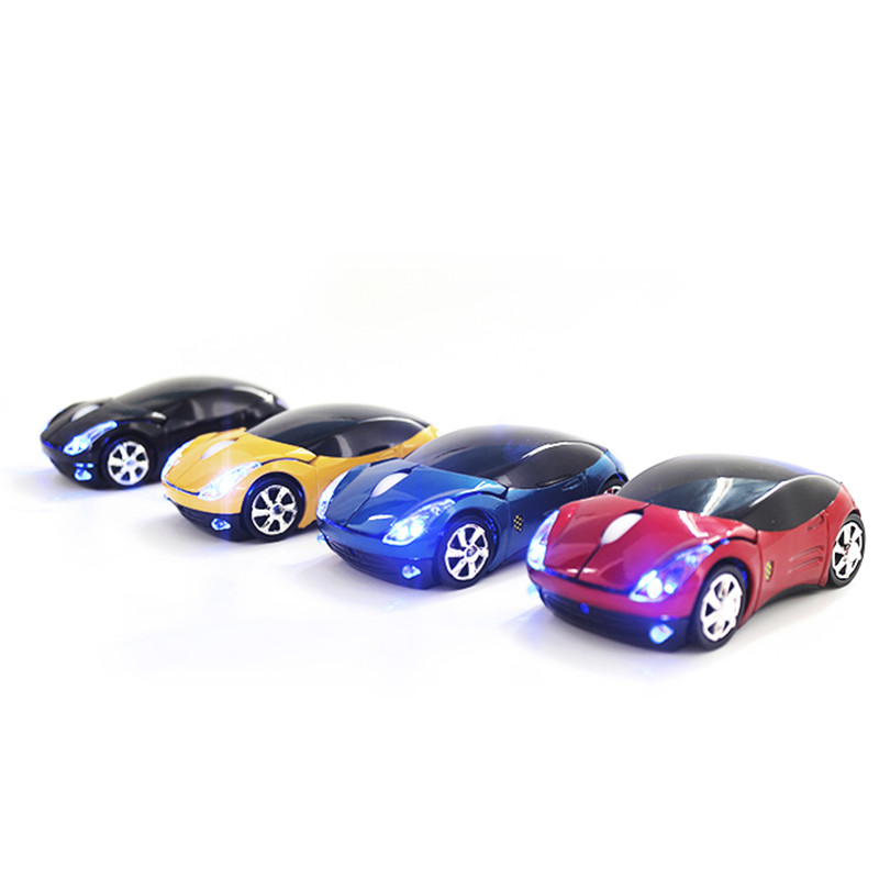 SOVAWIN LED mini belaidė pelė automobilio formos pelė USB imtuvas 1200 DPI 2.4G žaidimų optinės elektroninės pelės, skirtos asmeniniam nešiojamam kompiuteriui