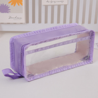 Kawaii roosad pliiatsikarbid kirjatarbed suur hoiukotike Armas kreemjas värvi pliiatsikotid Pliiatsid Suur hoidik teismelistele tüdrukutele kleebisega