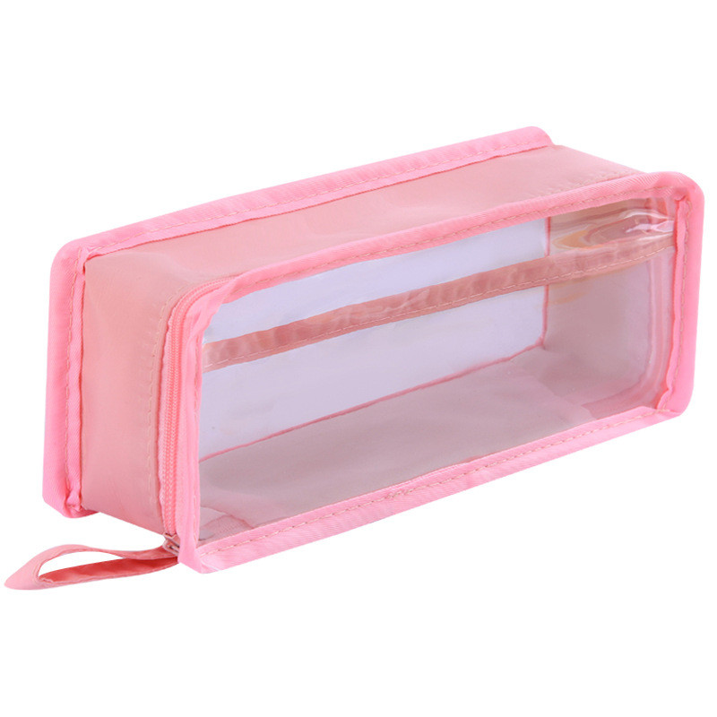 Kawaii roosad pliiatsikarbid kirjatarbed suur hoiukotike Armas kreemjas värvi pliiatsikotid Pliiatsid Suur hoidik teismelistele tüdrukutele kleebisega