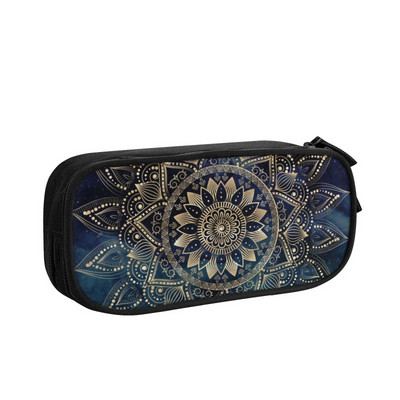 Spalvingas Lotus Mandala Kawaii pieštuko dėklas mergaitei berniukui didelės talpos budizmo gėlių pieštukų maišelis studentams raštinės reikmenys