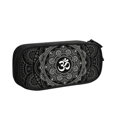 Spalvingas Lotus Mandala Kawaii pieštuko dėklas mergaitei berniukui didelės talpos budizmo gėlių pieštukų maišelis studentams raštinės reikmenys