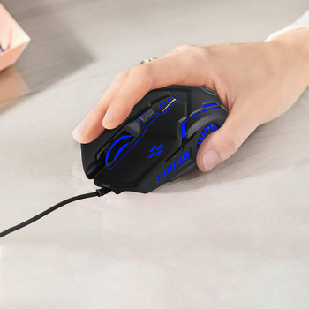 CHUYI Ενσύρματο ποντίκι gaming LED Blacklight Εργονομικό Οπτικό USB Mause Ρυθμιζόμενο 1600/2400/3200 DPI Ποντίκια για φορητό υπολογιστή υπολογιστή