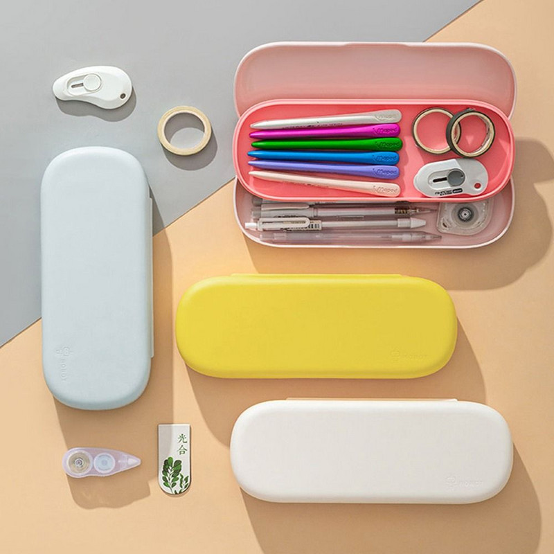 Προμήθειες Πολυλειτουργική μολυβοθήκη Κορεάτικου στυλ Κουτί επιτραπέζιου αποθήκευσης Φοιτητικό χαρτικά Θήκη στυλό διπλής στρώσης