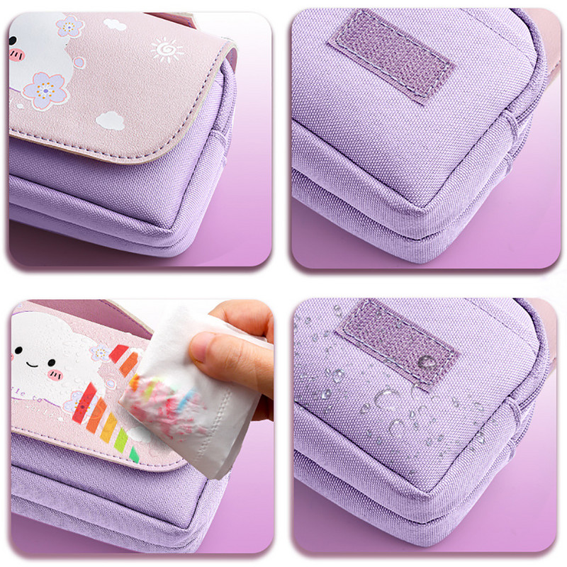 Mielas dekompresinis pieštuko dėklas Didelė pieštukų dėžutė, nešiojamasis mergaičių rašiklio krepšys, trijų sluoksnių mokyklinių raštinės reikmenų maišelis Kawaii pieštuko dėklas