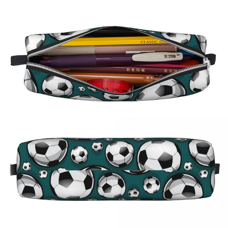 Futbolo kamuoliukų raštas Futbolo pieštukų dėklas Sportinis pieštukų dėžutė Rašiklio laikiklis Vaikams Didelis krepšys Mokykliniai reikmenys Dovanų raštinės reikmenys