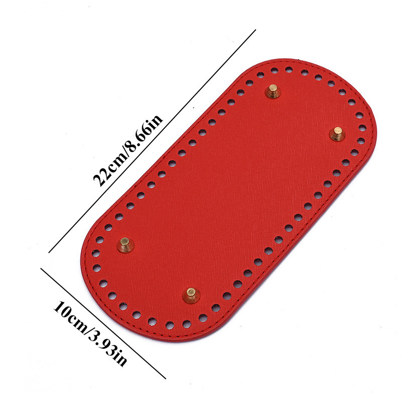 22 * 10 cm pikk põhi kootud koti jaoks PU nahast koti alus Käsitsi valmistatud põhi aukudega isetehtud heegeldatud koti põhja tarvikud