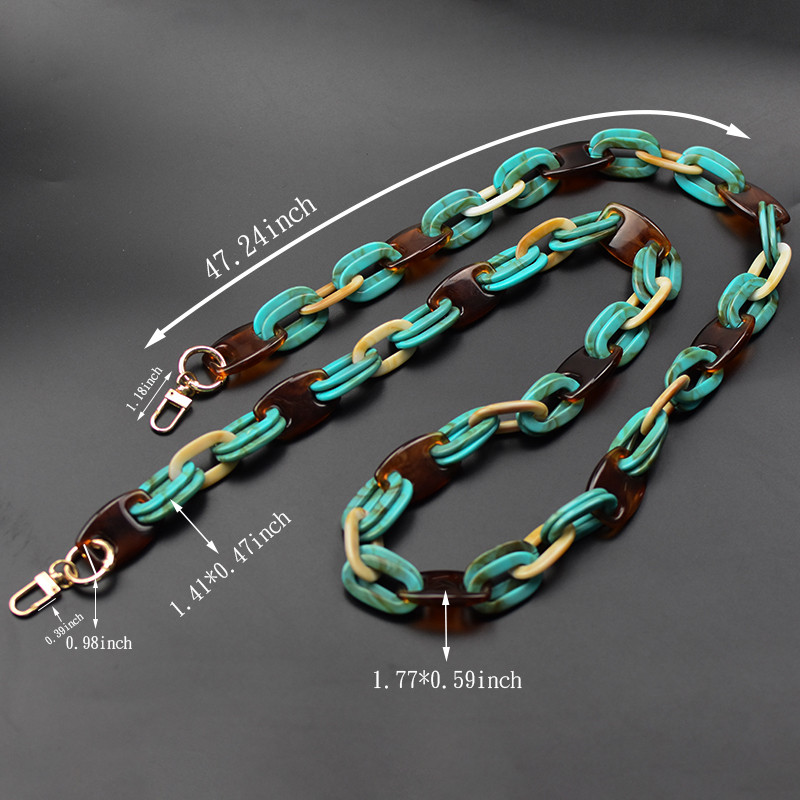 MM FOND jednobojna ženska akrilna ručna torba s remenom, ukrasna torbica za telefon, lanac za torbicu, alternativni lanac za torbu