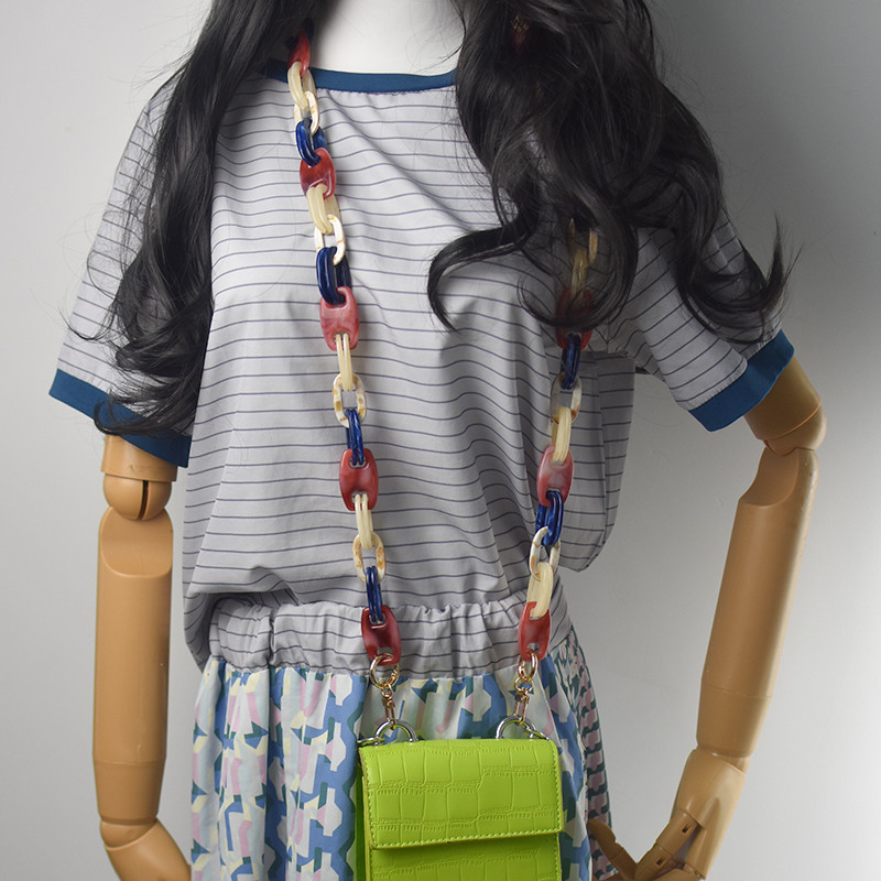 MM FOND jednobojna ženska akrilna ručna torba s remenom, ukrasna torbica za telefon, lanac za torbicu, alternativni lanac za torbu