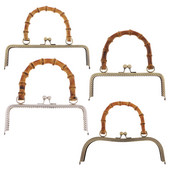 Metalna torbica u vintage stilu Okvir Kiss Brava s kopčom s bambusovom ručkom Kopče za nakit Zatvarači za šivanje Pribor za izradu torbica