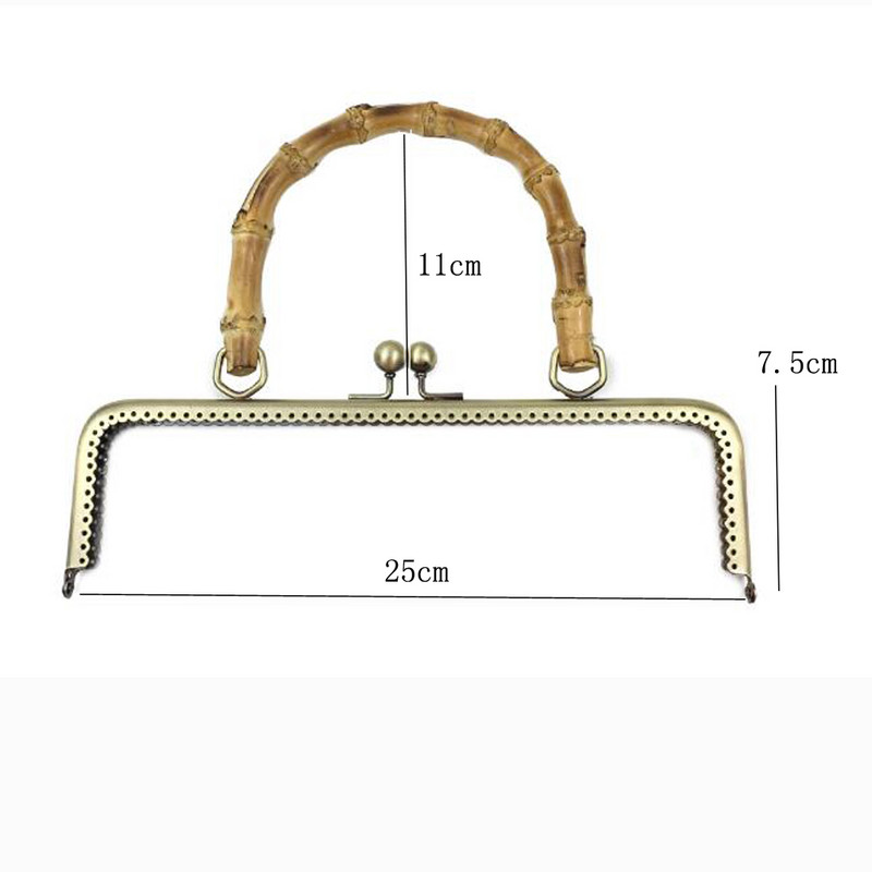 Metalna torbica u vintage stilu Okvir Kiss Brava s kopčom s bambusovom ručkom Kopče za nakit Zatvarači za šivanje Pribor za izradu torbica