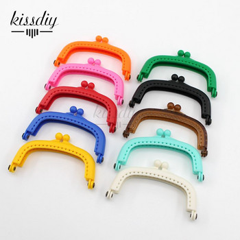 KISSDIY 10PCS 8,5CM Candy Arc Ρητίνη Πλαστικό Πορτοφόλι Πλαίσιο με Τρύπα Kiss Clasp Lock Αξεσουάρ τσάντας DIY 10 χρώματα