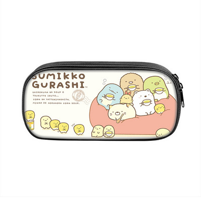 Sumikkogurashi Family Themes Τσάντα μολυβιών Nylon Μολυβοθήκη Παιδική Μαύρη σε σχολικά σετ γραφικής ύλης υψηλής ποιότητας