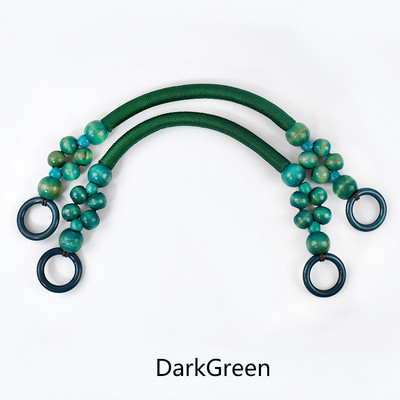 2 vnt. 37/48 cm spalvoto krepšio rankenos Nailono virvės pynimo medinių karoliukų rankena pečių dirželis Rankų dirželiai „pasidaryk pats“ siuvami rankinės priedai