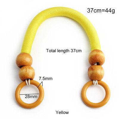 2 vnt. 37/48 cm spalvoto krepšio rankenos Nailono virvės pynimo medinių karoliukų rankena pečių dirželis Rankų dirželiai „pasidaryk pats“ siuvami rankinės priedai