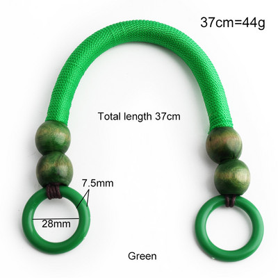 2 vnt. 37/48 cm spalvoto krepšio rankenos Nailono virvės pynimo medinių karoliukų rankena pečių dirželis Rankų dirželiai „pasidaryk pats“ siuvami rankinės priedai