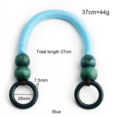 2 vnt. 37/48 cm spalvoto krepšio rankenos Nailono virvės pynimo medinių karoliukų rankena pečių dirželis Rankų dirželiai „pasidaryk pats“ siuvami rankinės priedai