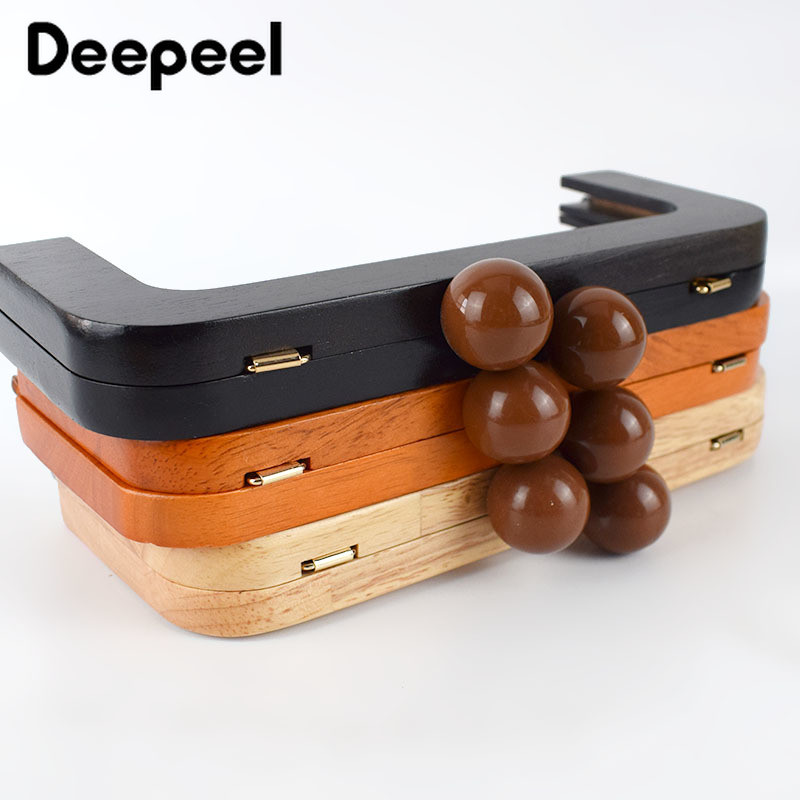 1kom Deepeel 20cm Okvir torbe Drvena drška Drvene torbe Zatvaranje Poljubac Kopča Okviri torbice Brava Kopče DIY dodaci za torbice