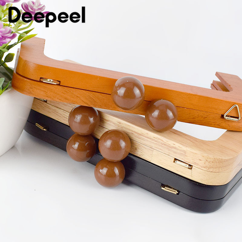 1kom Deepeel 20cm Okvir torbe Drvena drška Drvene torbe Zatvaranje Poljubac Kopča Okviri torbice Brava Kopče DIY dodaci za torbice