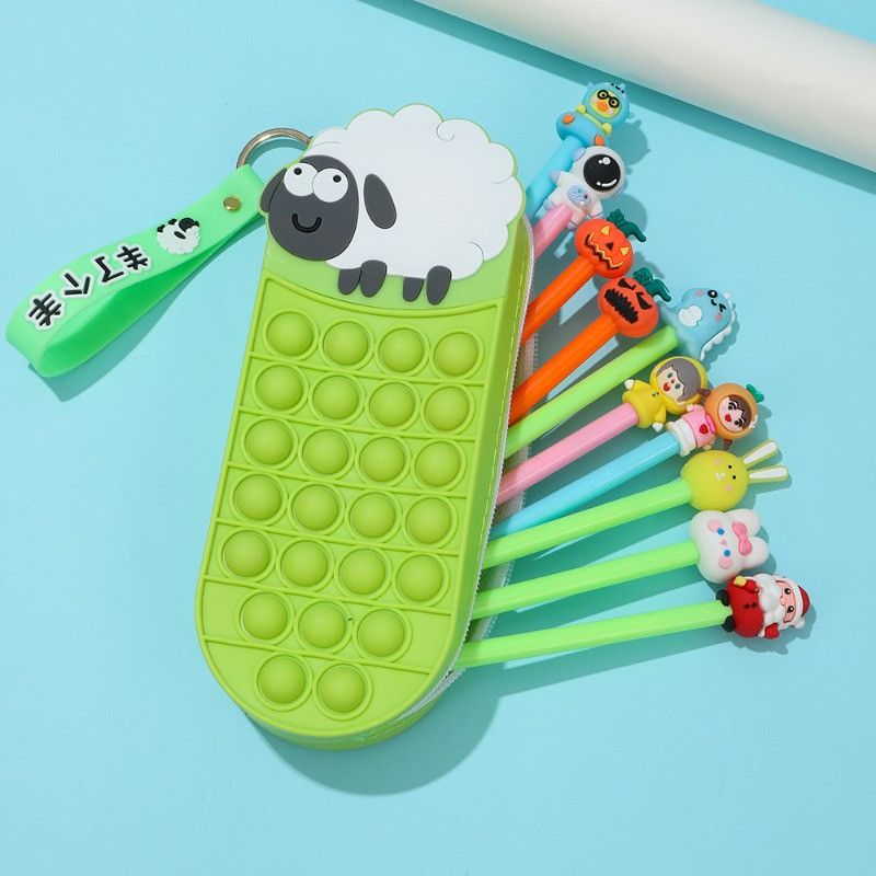 1 vnt. modeliavimo avies formos silikoninis pieštukų dėklas pieštukų maišeliai rašiklio krepšys studentų raštinės reikmenų mokyklinių reikmenų saugykla