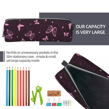 Ροζ μολυβοθήκη Δημιουργικό κουτί στυλό πεταλούδα Τσάντες μολύβι για κορίτσια αγόρια Δώρα γραφείου Μεγάλης χωρητικότητας Θήκη μολυβιού