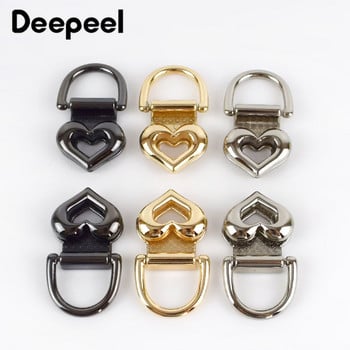 Deepeel 4 /10 τμχ Μεταλλική τσάντα 19 mm Πλαϊνές πόρπες Heart OD Ring Hanger Pull Clip Hook DIY λουράκι τσάντας Εξάρτημα κούμπωμα Αξεσουάρ BF059