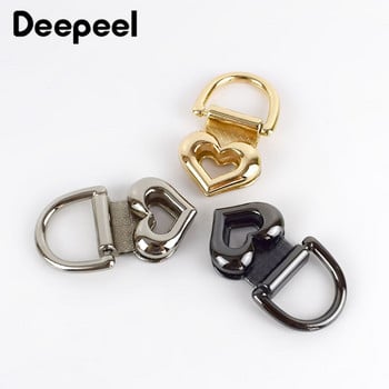 Deepeel 4 /10 τμχ Μεταλλική τσάντα 19 mm Πλαϊνές πόρπες Heart OD Ring Hanger Pull Clip Hook DIY λουράκι τσάντας Εξάρτημα κούμπωμα Αξεσουάρ BF059