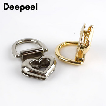 Deepeel 4 /10 τμχ Μεταλλική τσάντα 19 mm Πλαϊνές πόρπες Heart OD Ring Hanger Pull Clip Hook DIY λουράκι τσάντας Εξάρτημα κούμπωμα Αξεσουάρ BF059