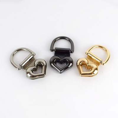 Deepeel 4 / 10 vnt 19 mm metalinio krepšio šoninės sagtys Širdies OD žiedo pakabos traukimo klipas kabliukas „pasidaryk pats“ rankinės dirželio užsegimo dalis Priedai BF059