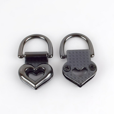 Deepeel 4 / 10 vnt 19 mm metalinio krepšio šoninės sagtys Širdies OD žiedo pakabos traukimo klipas kabliukas „pasidaryk pats“ rankinės dirželio užsegimo dalis Priedai BF059